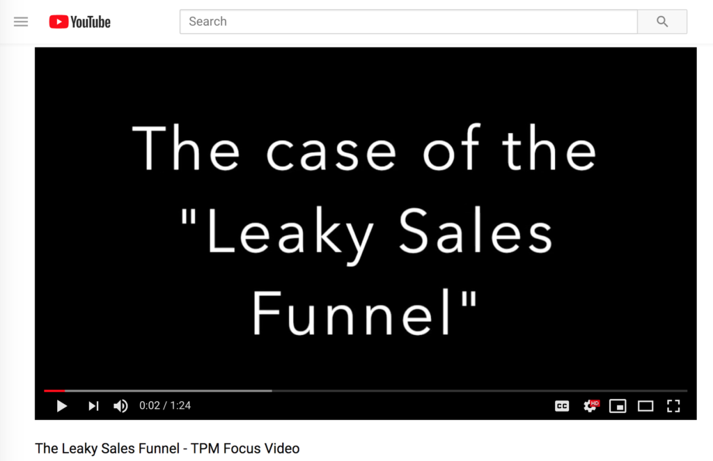 TPM Focus video describing sales funnels